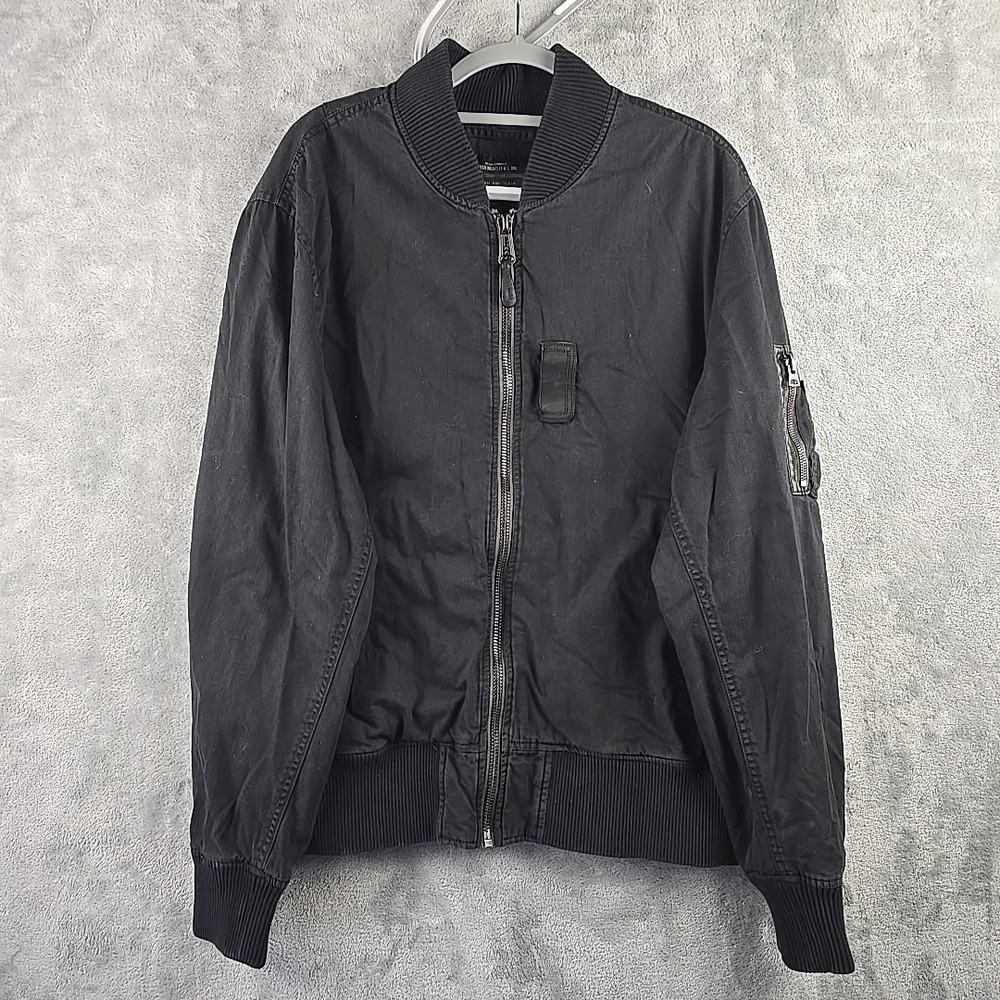 Alpha Industries Bomber Jacket Men's Size XL Black MA-1 Style Zip Flight Coat